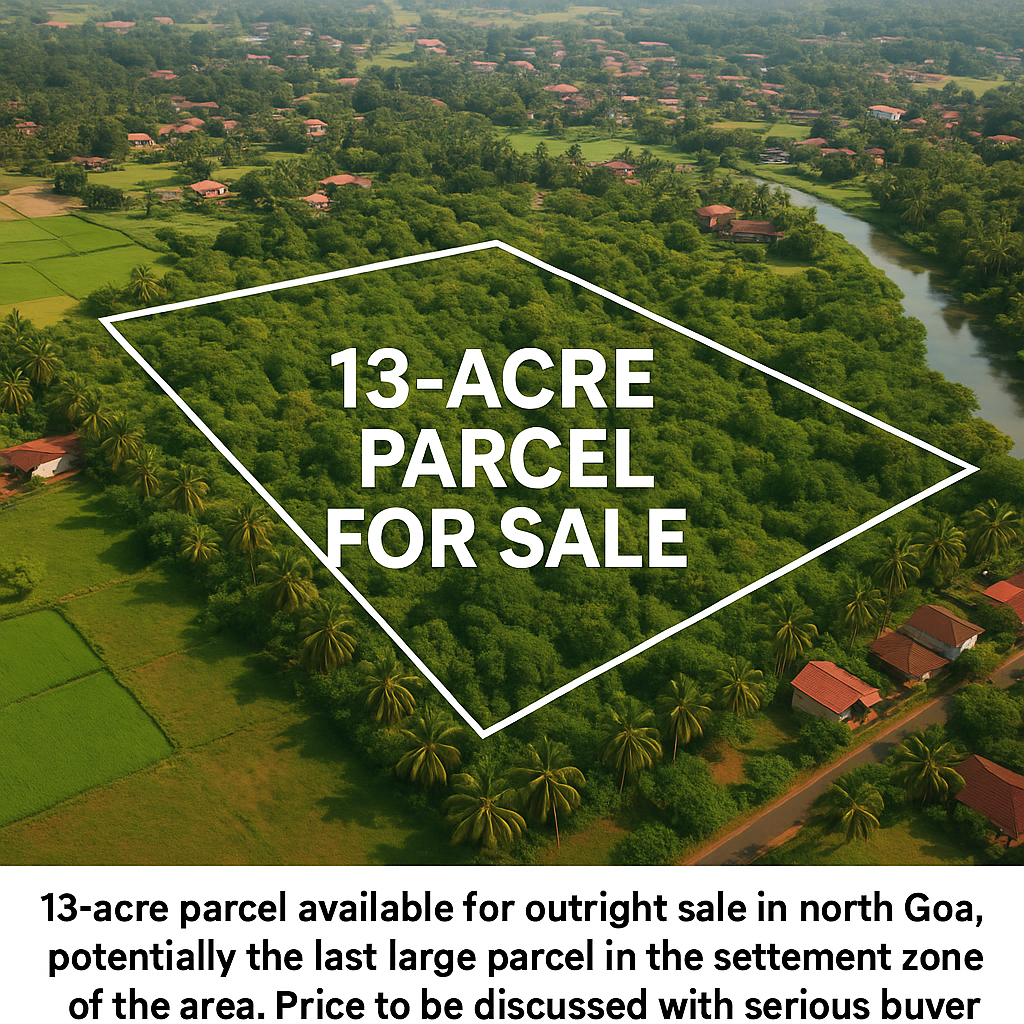 ποΈ 13-Acre Settlement Zone Land for Sale | North Goa