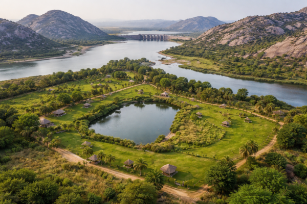 Company-Owned Resort Land Near Jawai Dam | River Touch Natural Pond & Hills