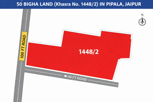 50 Bigha Land for Sale in Pipala Jaipur | 100 Ft & 40 Ft Road Frontage | Clear Title