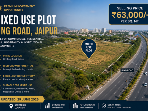 Mixed-use development plot on Ring Road Jaipur available for sale at ₹63,000 per square metre.