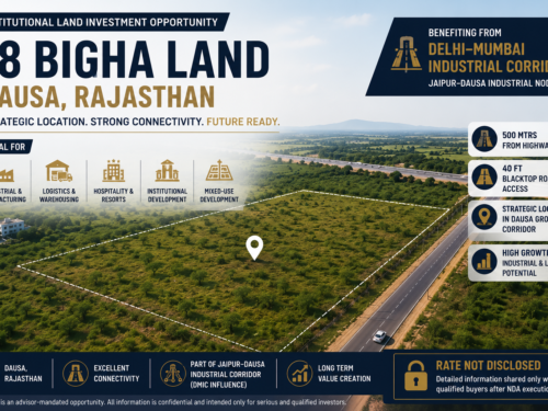 18 Bigha land investment opportunity in Dausa, Rajasthan with 40 ft road access near the Jaipur–Dausa Industrial Corridor benefiting from the Delhi–Mumbai Industrial Corridor (DMIC).