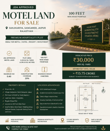 Motel Land for Sale in Jaipur | Approved Hospitality Plot