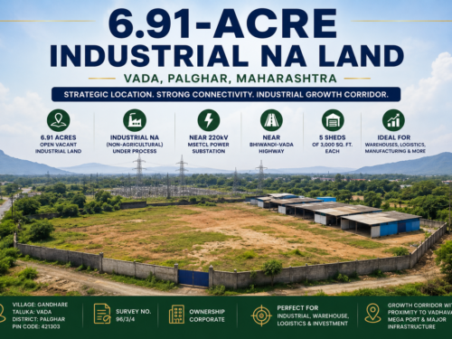 6.91-acre Industrial NA land parcel in Gandhare, Vada, Palghar