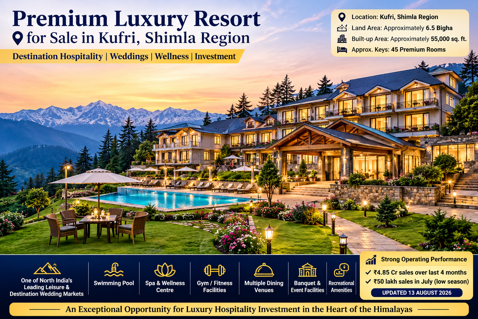 Premium Luxury Resort | Hospitality Investment | Operating Asset | Kufri, Shimla Region