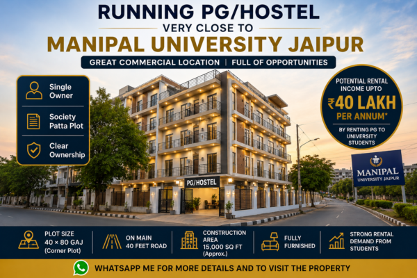 Running PG / Hostel Near Manipal University Jaipur